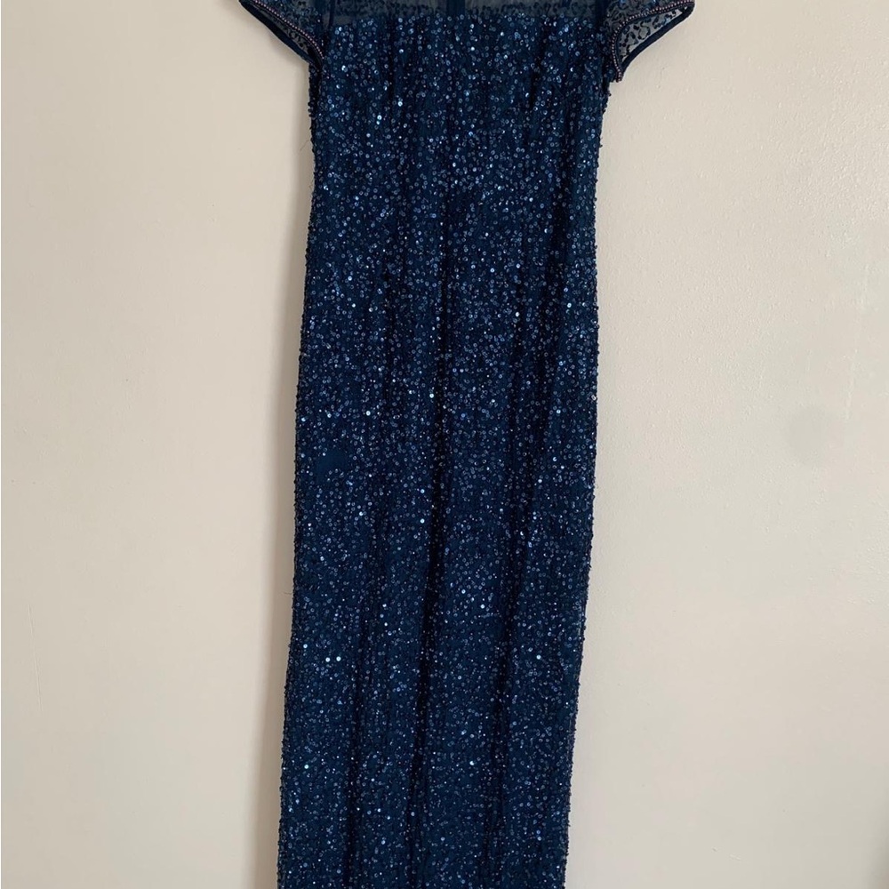 Elegant Navy Sequin Gown
